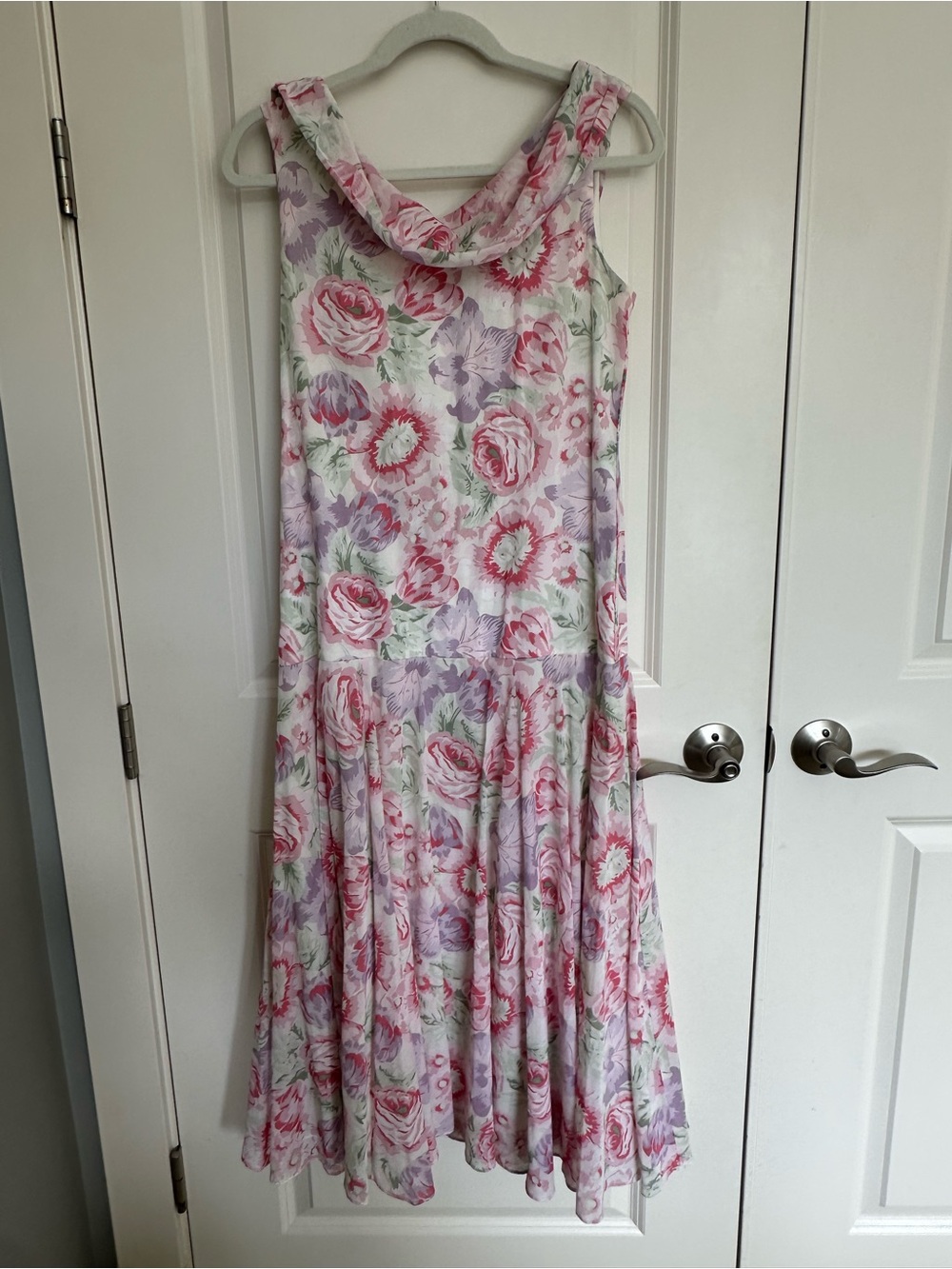 Laura Ashley Vintage Floral Dress Size 10 Drape with Bow Back